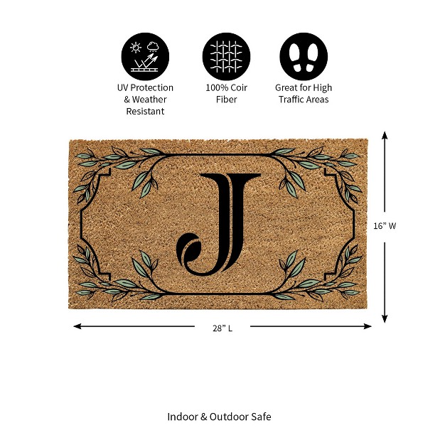 X 16 quot Monogram Coir Mat Letter quot j quot