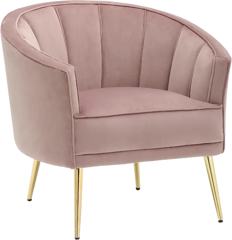 Tania Blush Pink Velvet Glam Accent Chair