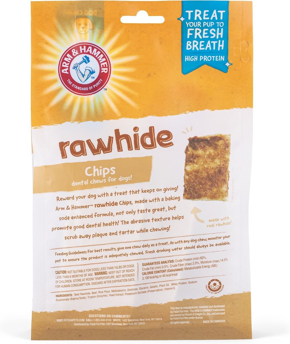 Arm and Hammer Small Beef Coated Rawhide Chips， 6-oz bag