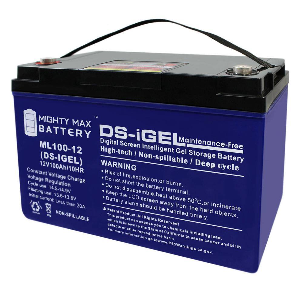 MIGHTY MAX BATTERY 12V 100AH GEL Battery Replaces Zamp Solar 80 Watt Portable Charging MAX3848023