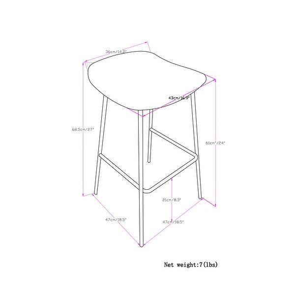 WyndenHall Kempton Contemporary Counter Height Stool (Set of 2) - 17.9