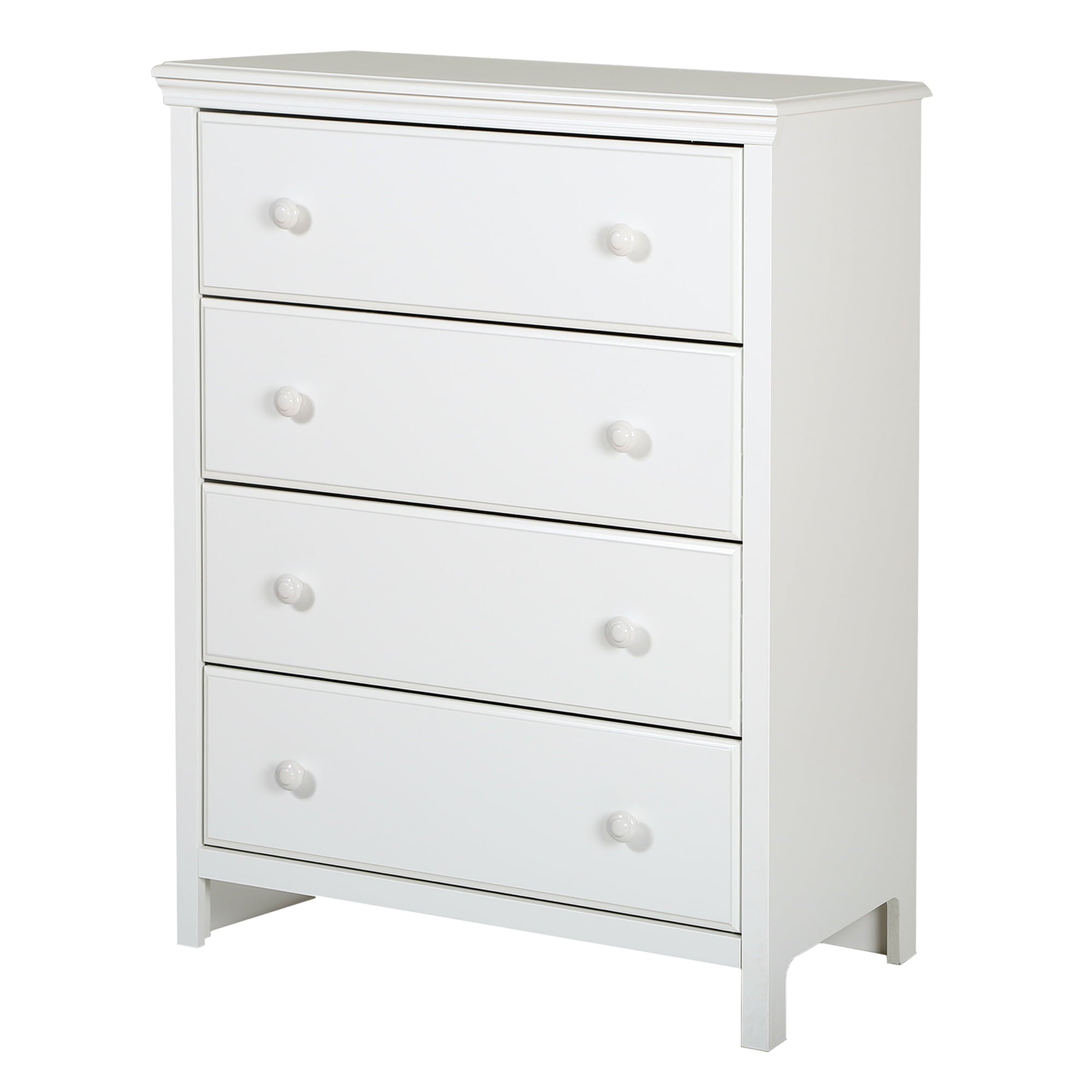 South Shore Cotton Candy Coastal 4 Drawers Chest, White