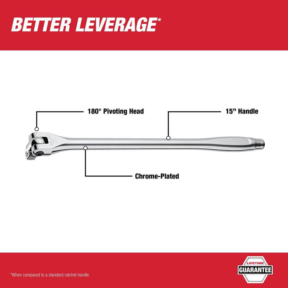 MW 12 in. Drive 15 in. Breaker Bar and 12 in. Drive 24 in. Breaker Bar (2-Piece) 48-22-9011-48-22-9013