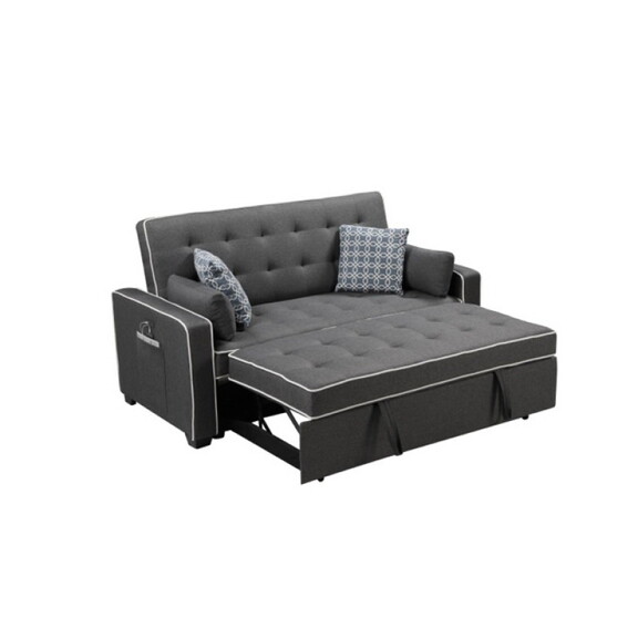 Austin Modern Gray Fabric Sleeper Sofa with 2 USB ...