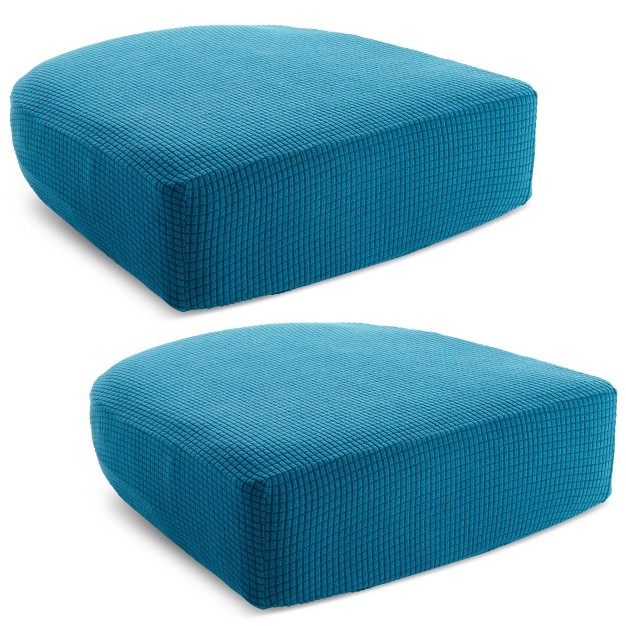 Juvale 2 Pack Stretch Couch Cushion Slipcovers Reversible Polyester Outdoor Sofa Protectors Small Teal