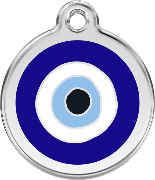 Red Dingo Evil Eye Stainless Steel Personalized Dog and Cat ID Tag