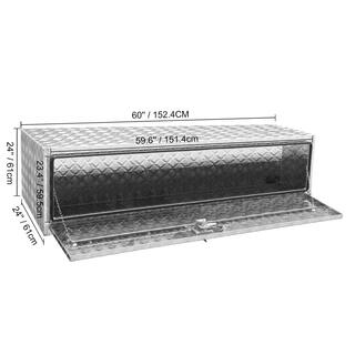 VEVOR 60 in. x 24 in. x 24 in. Underbody Truck Tool Box Aluminum Pickup Storage Box with Keys T-Handle Latch for Truck Trailer CDK602424INCH3P1VV0