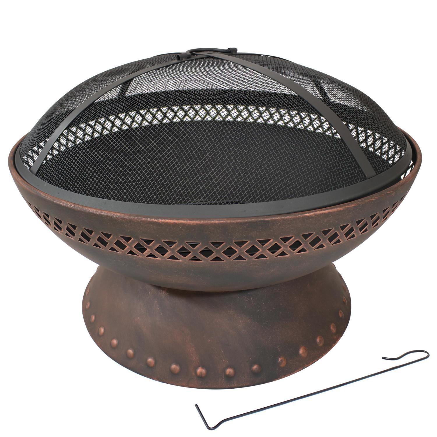 Ultimate Patio 25-Inch Steel Chalice Wood Burning Fire Pit