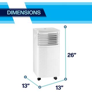 Arctic Wind 7500 BTU (5000 BTU DOE) Portable Air Conditioner with Wheels 200 sq. ft. LED Display Auto Restart 3-Speeds in White 2AP7500A