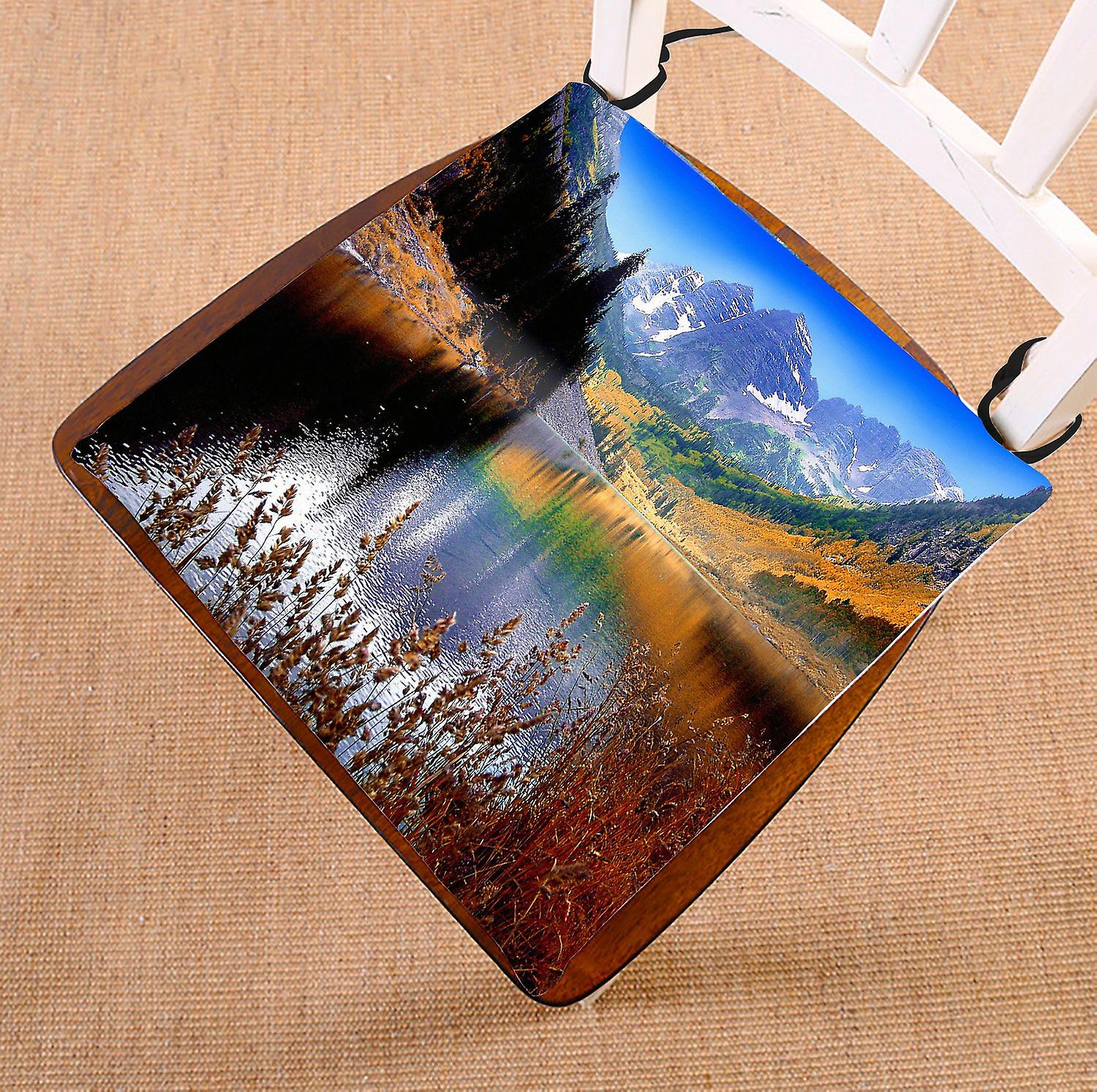 Landscape Nature Scenery Chair Pad， Mountain Lake Maroon Near Aspen Colorado Seat Cushion Chair Cushion Floor Cushion 45x45 Cm