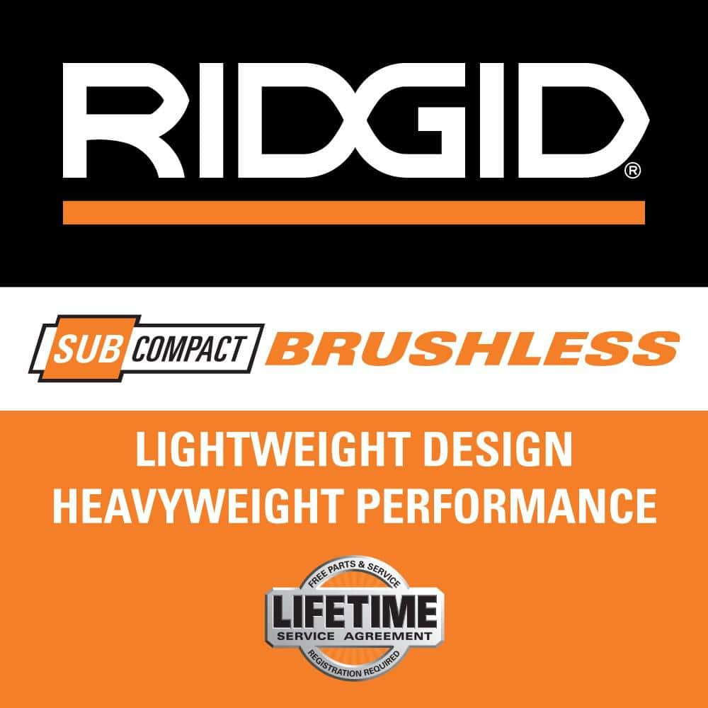 RIDGID 18V SubCompact Brushless Cordless 1/2 in. Impact Wrench with (2) 4.0 Ah Batteries, Charger, and Bag R872081B-AC93044SBN