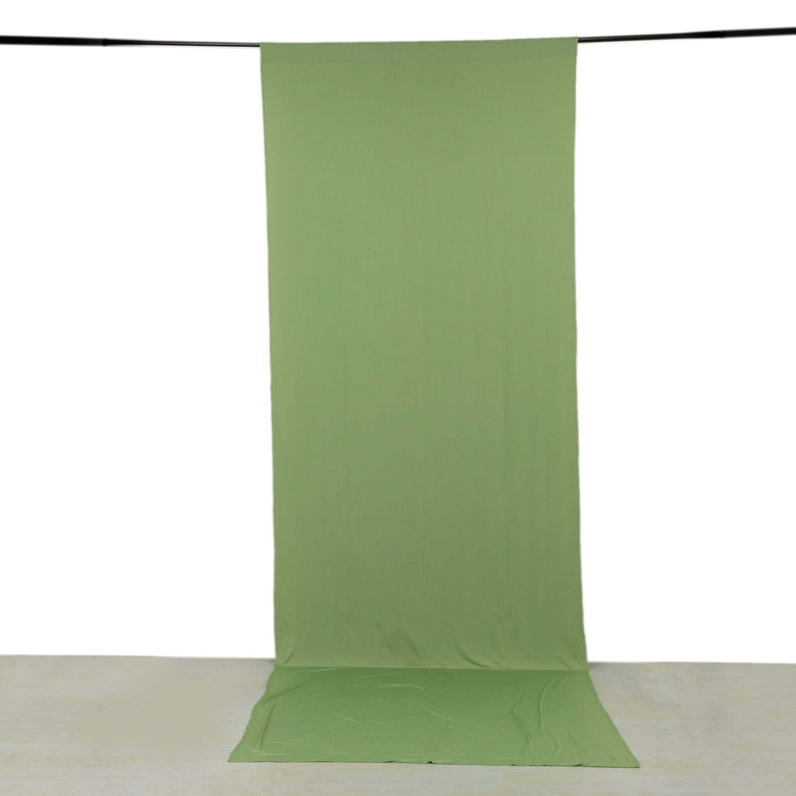 Sage Green 4-Way Stretch Spandex Backdrop Drape Curtain, Wrinkle Resistant Event Divider Panel with Rod Pockets - 5ftx14ft