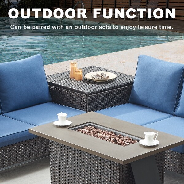 Outdoor Wicker Storage Box Rattan Pool Storage Box