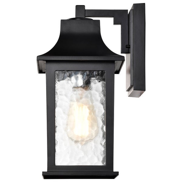 Stillwell Outdoor Small Wall Light Matte Black Finish Clear Water Glass Shopping - The Best Deals on Outdoor Wall Lanterns | 40765005