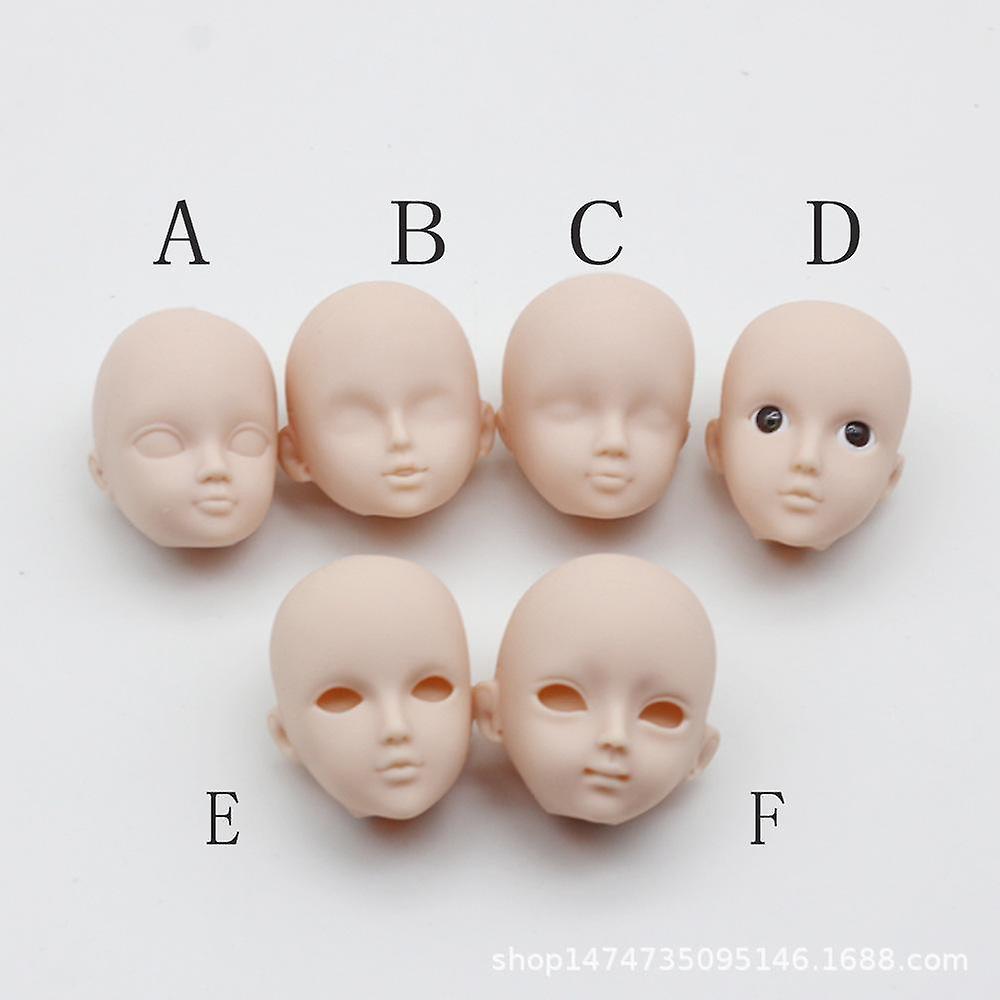 Mini Cosmetology Mannequin Heads ，Doll Head Parts Repair ，Practice Makeup，1/6 Female Doll Figure Opt