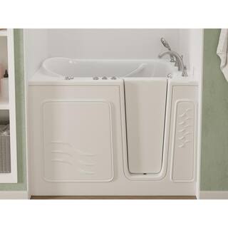 Universal Tubs HD Series 53 in. Right Drain Quick Fill Walk-In Whirlpool Bath Tub with Powered Fast Drain in White HD3053RWH