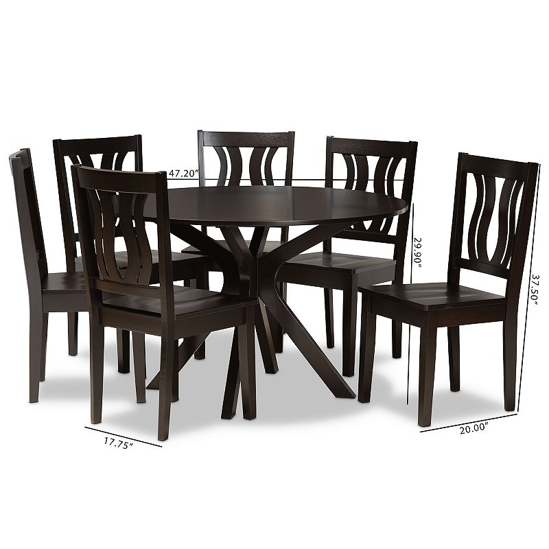 Baxton Studio Mare Dining 7-piece Set