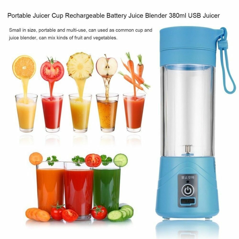 Maheswara Store USA Portable Blender USB Juicer Cup Fruit Mixing Machine Rechargeable Bottle 380ML B