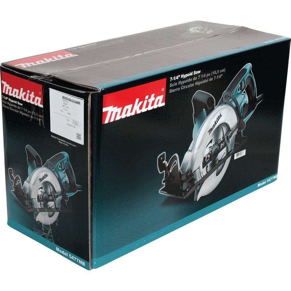 Makita 15 Amp 7-14 in. Corded Hypoid Circular Saw with 51.5 degree Bevel Capacity and 24T Carbide Blade 5477NB