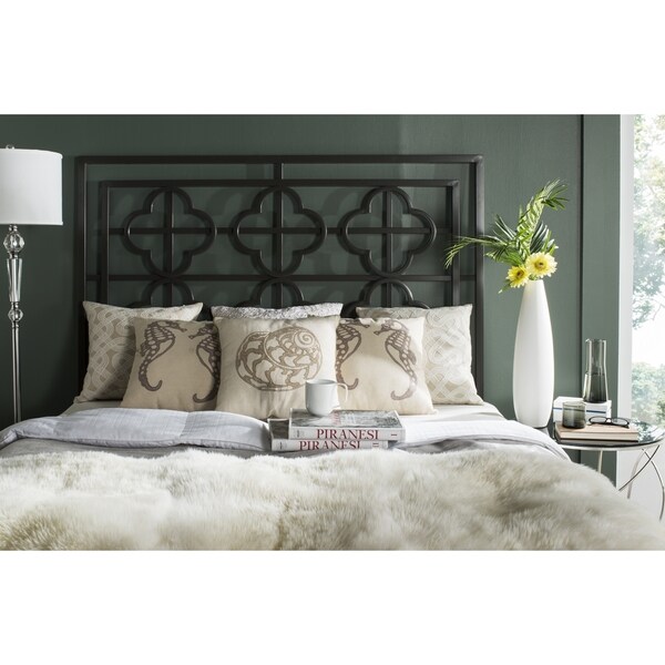 SAFAVIEH Lucina French Gunmetal Quatrefoil Headboard (Full) - - 10328862