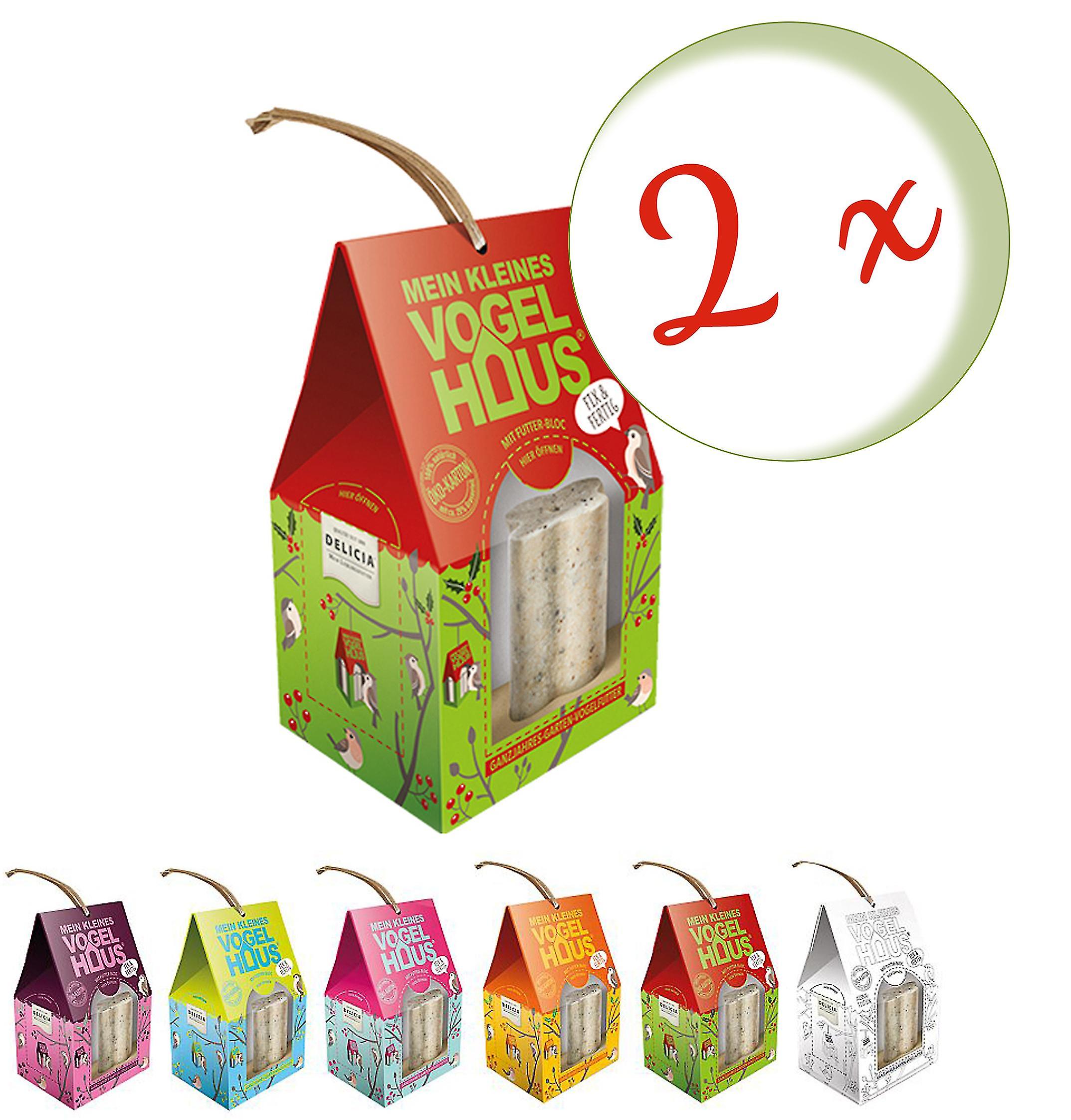 2 x FRUNOL DELICIAÂ® DeliciaÂ® Mein kleines Vogelhaus mit Pic-Me-Up Bloc， 1 StÃ¼ck， Farbe zufÃ¤llig