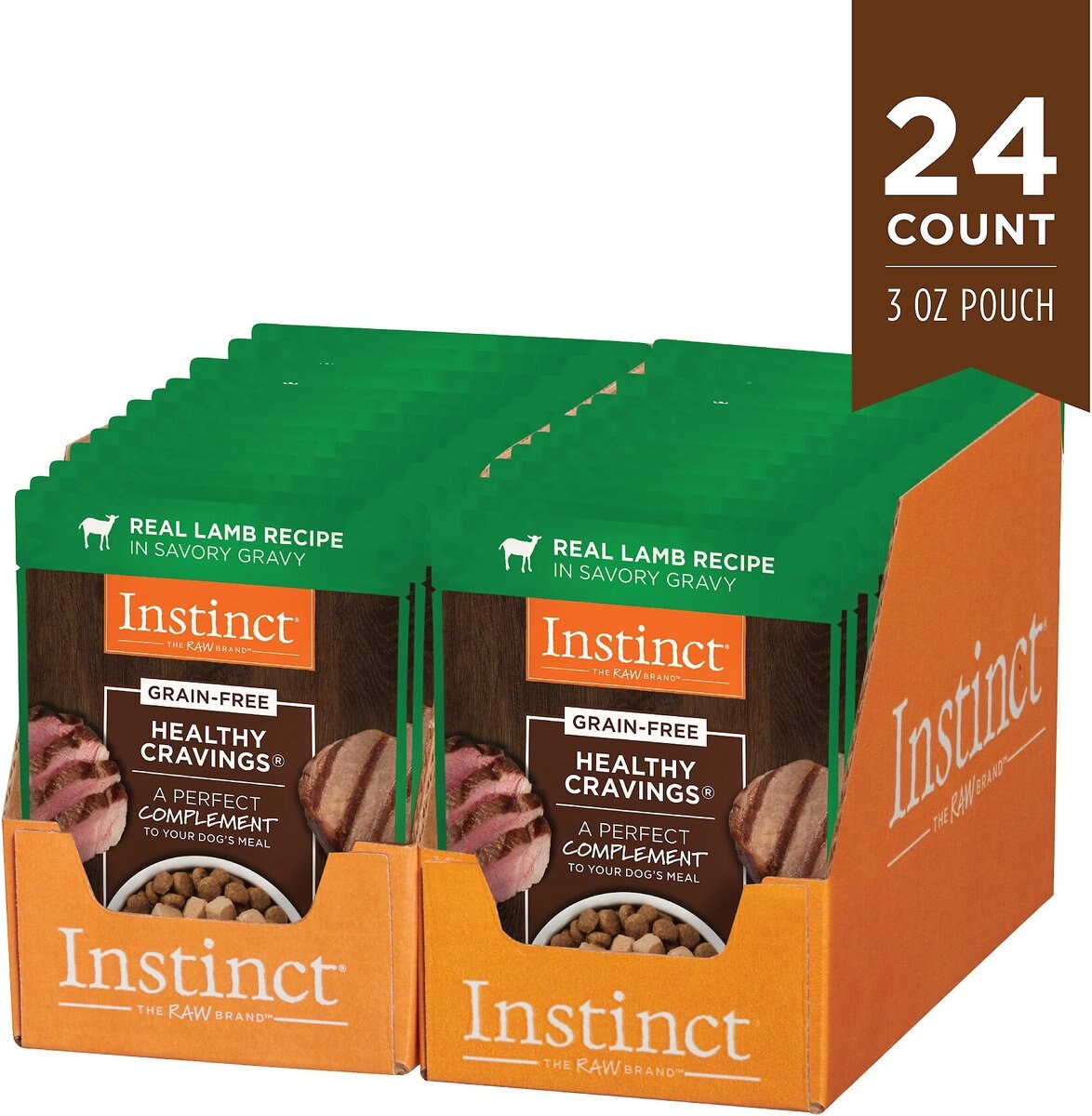 Instinct Healthy Cravings Grain-Free Cuts and Gravy Real Lamb Recipe Wet Dog Food Topper