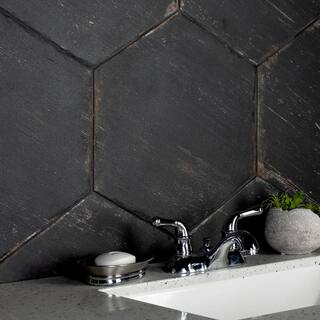 Merola Tile Retro Hex Nero 14-18 in. x 16-14 in. Porcelain Floor and Wall Tile (11.07 sq. ft.Case) FNURTXNG