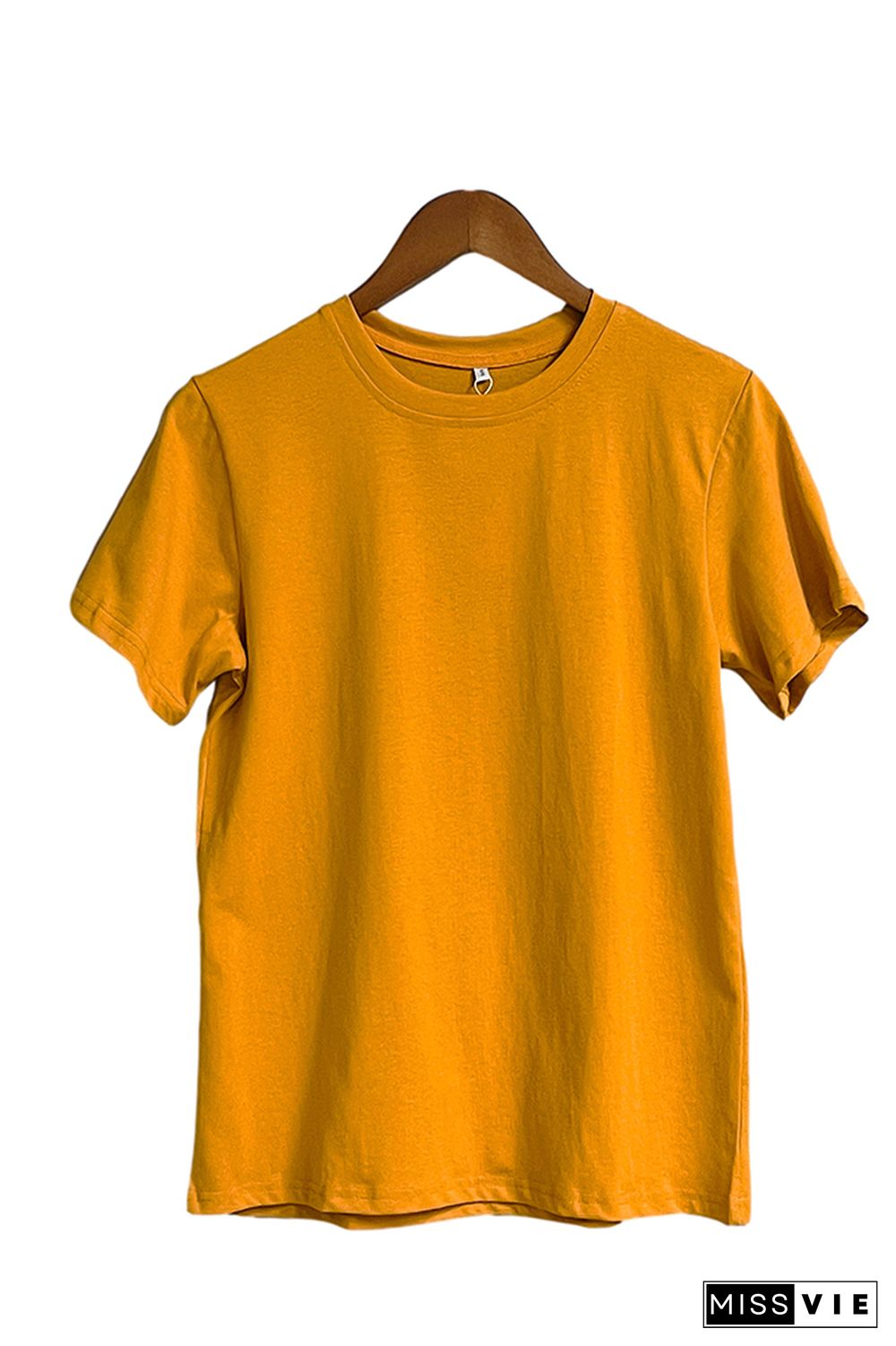 Solid Color O-neck Short Sleeve Tee Wholesale