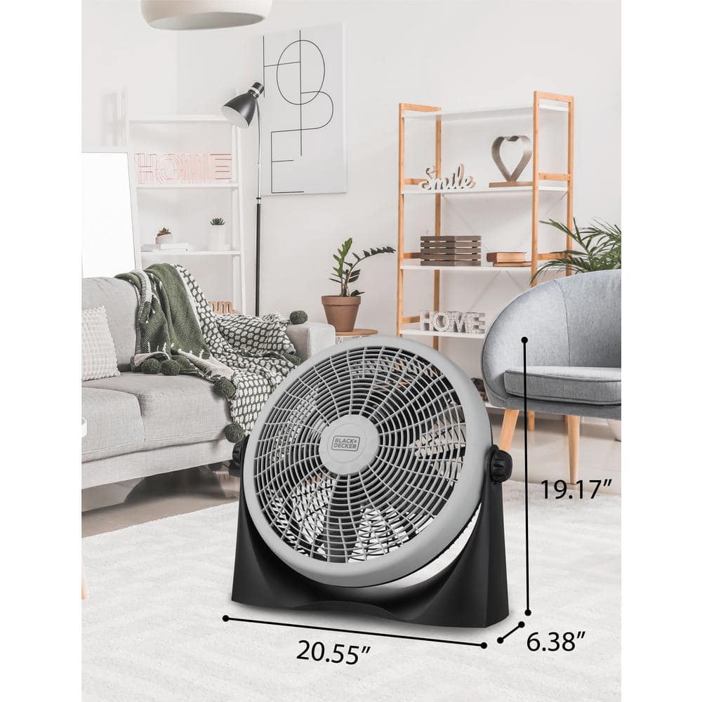 BLACK+DECKER 15.6 in. 3-Speed High Velocity Floor Fan BFF16B