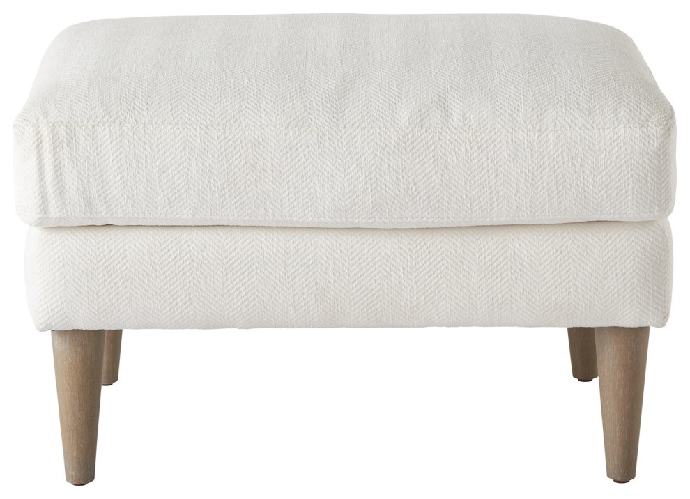 Miranda Kerr by Universal Furniture Brentwood Fabric Ottoman  White   Midcentury   Footstools And Ottomans   by Universal Furniture Company  Houzz