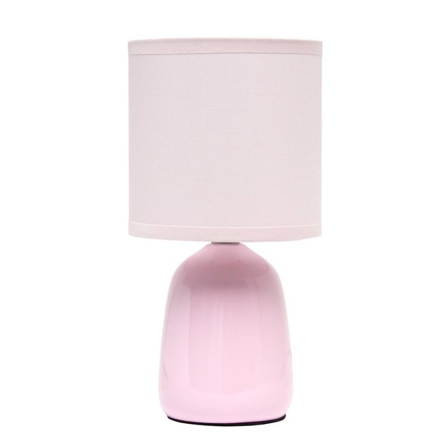 Traditional Ceramic Thimble Base Bedside Table Desk Lamp With Matching Fabric Shade Simple Designs