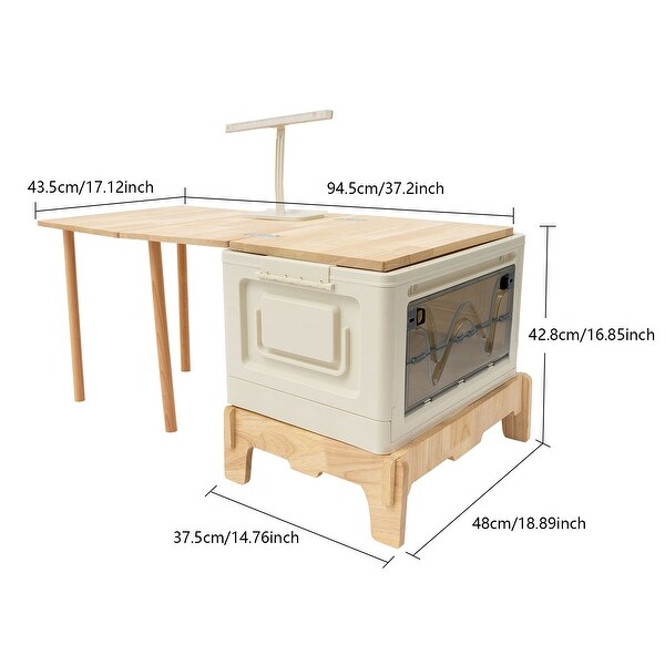 Folding Camping Table with Camp Storage Box and LED