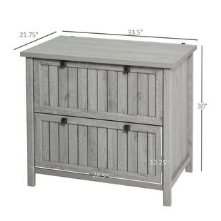 HOMCOM Grey Retro Style 2-Drawer File Cabinet 836-231GY