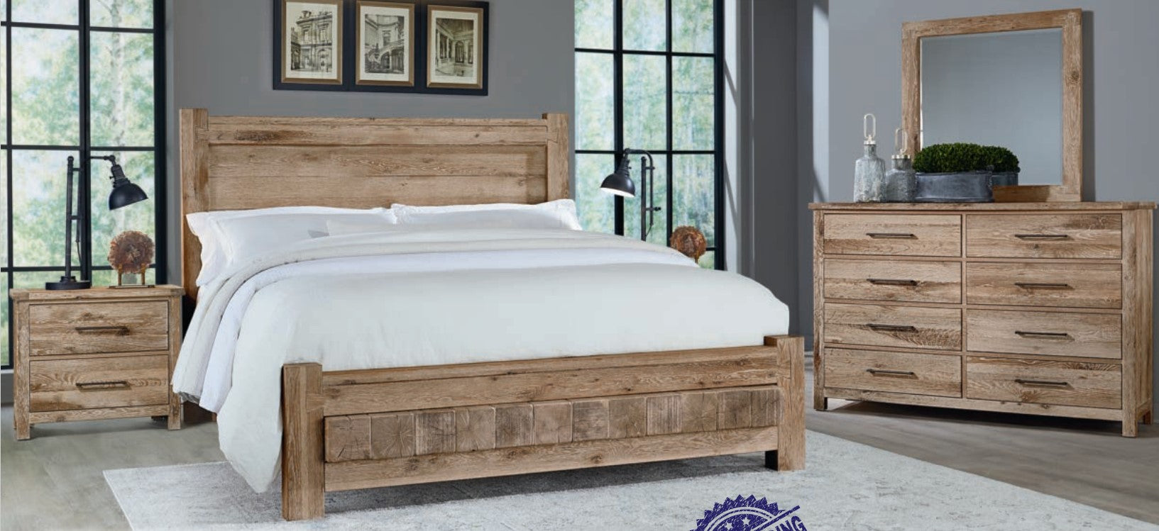 Dovetail Sunbleached King or Queen bed