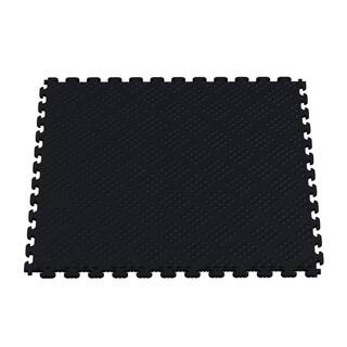 Norsk Multi-Purpose Black 18.3 in. x 18.3 in. PVC Garage Flooring Tile with Raised Diamond Pattern (6-Pieces) NSMPRD6BLK