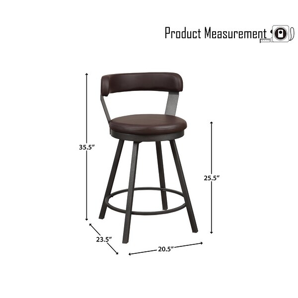 Belmar Swivel Counter Height Barstool (Set of 2)， Brown