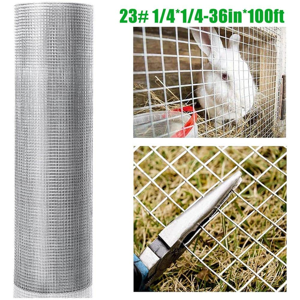 Cesicia 36 in. H x 100 ft. L 14 in 23-Gauge Iron Hardware Cloth Welded Cage Wire Galvanized Steel Chicken Fence Netting ktkhxywydyq49