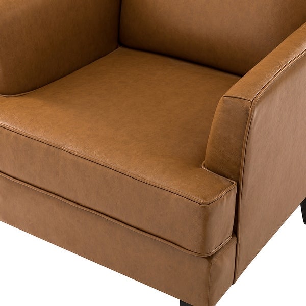 Armchair with Solid Wooden Legs and Nailhead Trim for Bedroom， Living Room， or Dining Room