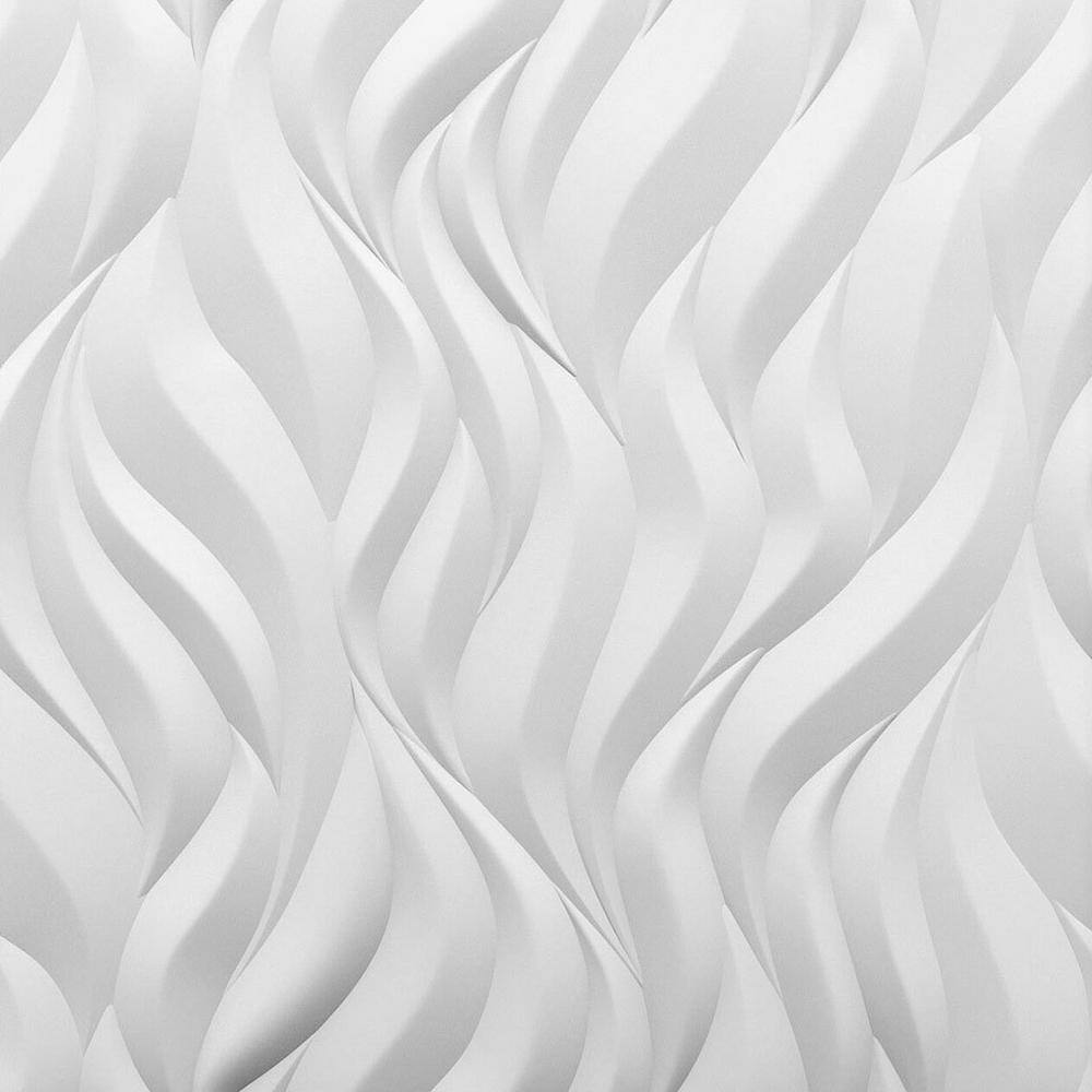 A La Maison Ceilings Flames Plain White 2 ft. x 2 ft. Seamless Foam Glue-up 3D Wall Panel (24 sq. ft.case) FM-SWP-PW-6