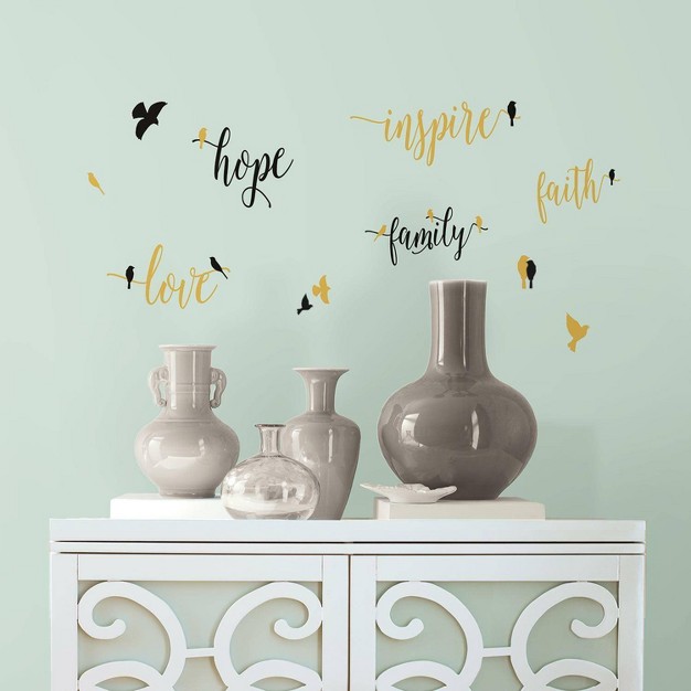 Inspirational Words With Birds Peel And Stick Wall Decal Roommates