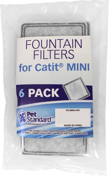 Pet Standard Charcoal Filters for Catit Mini Fountains， 6 count