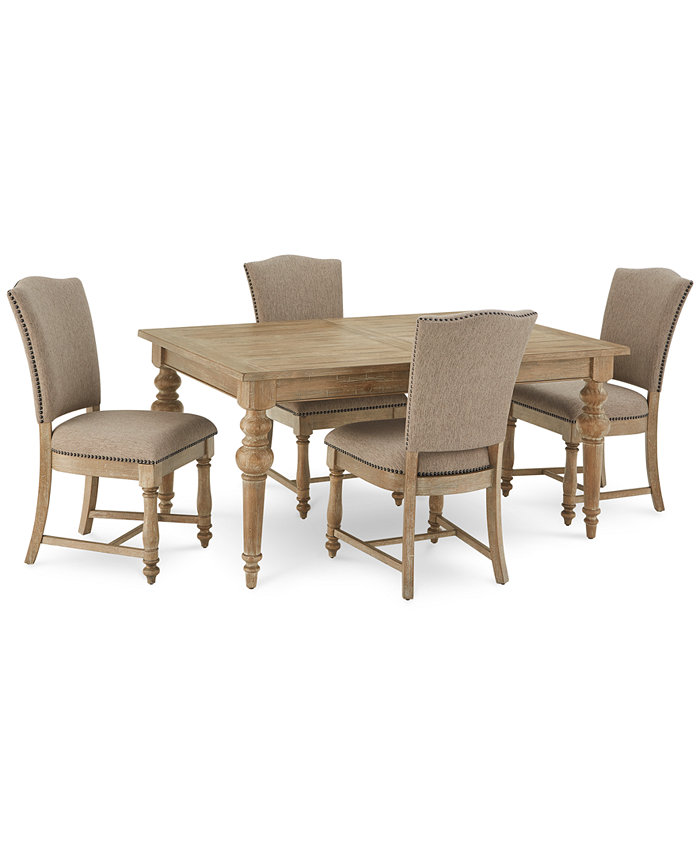 Furniture Sonora 5-pc. Dining Set (Rectangular Expandable Table + 4 Upholstered Side Chairs)