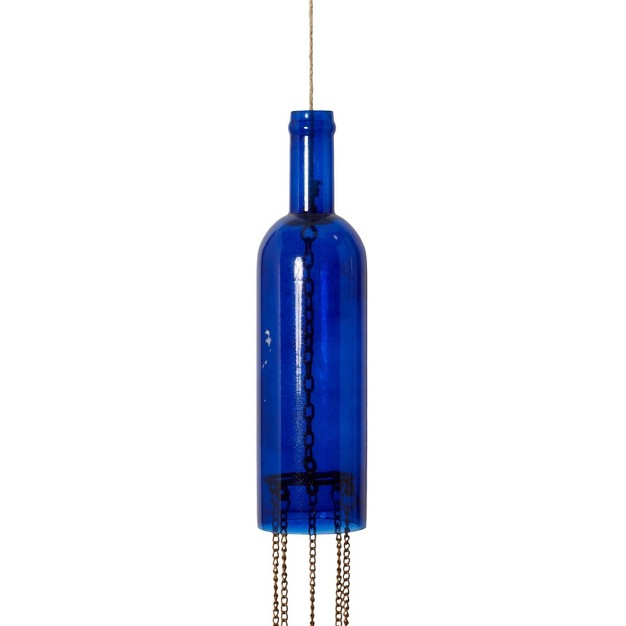 Glass Bottle Eclectic Abstract Windchime Blue Olivia amp May