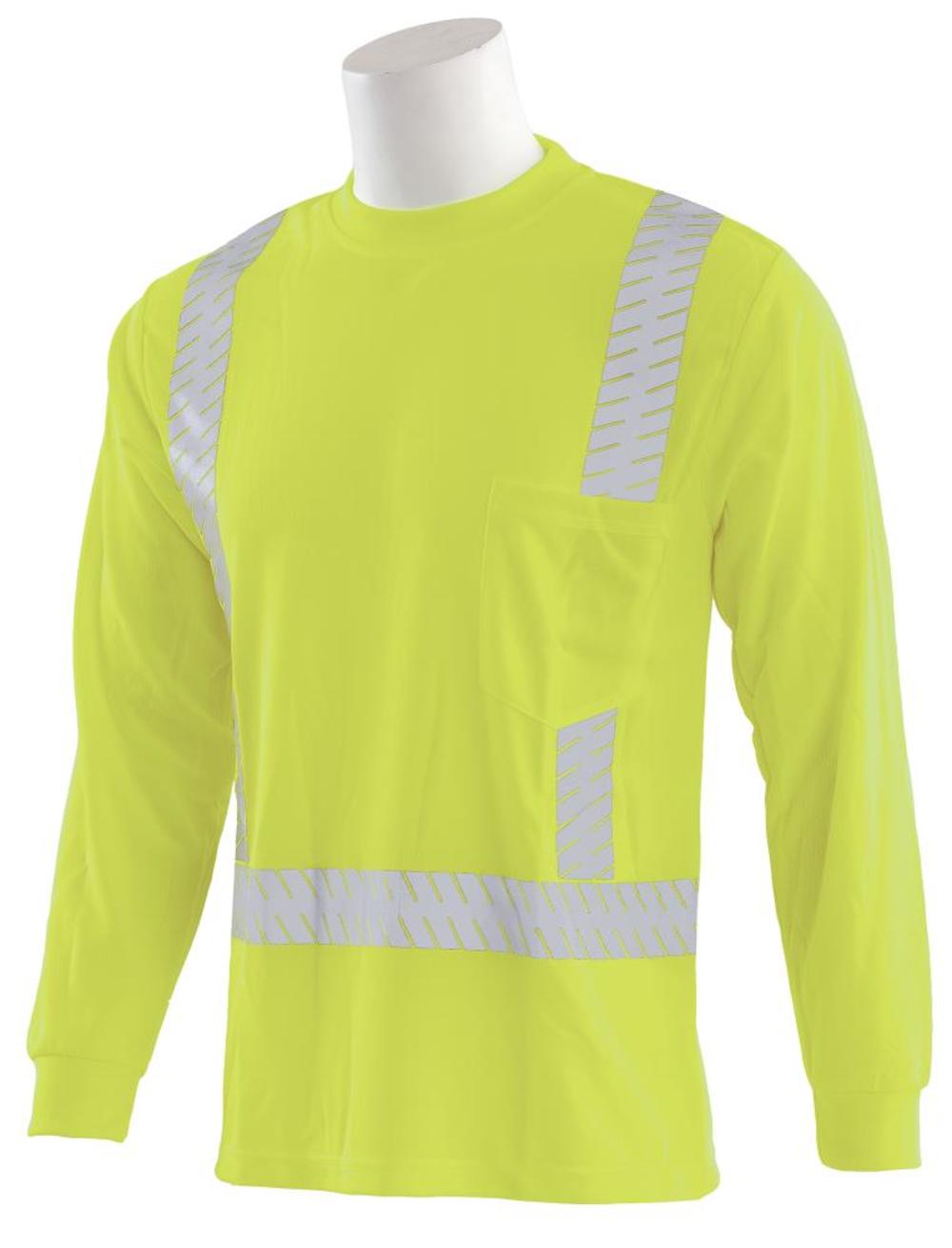 Birdseye Mesh Long Sleeve Class 2 T-Shirt - LG