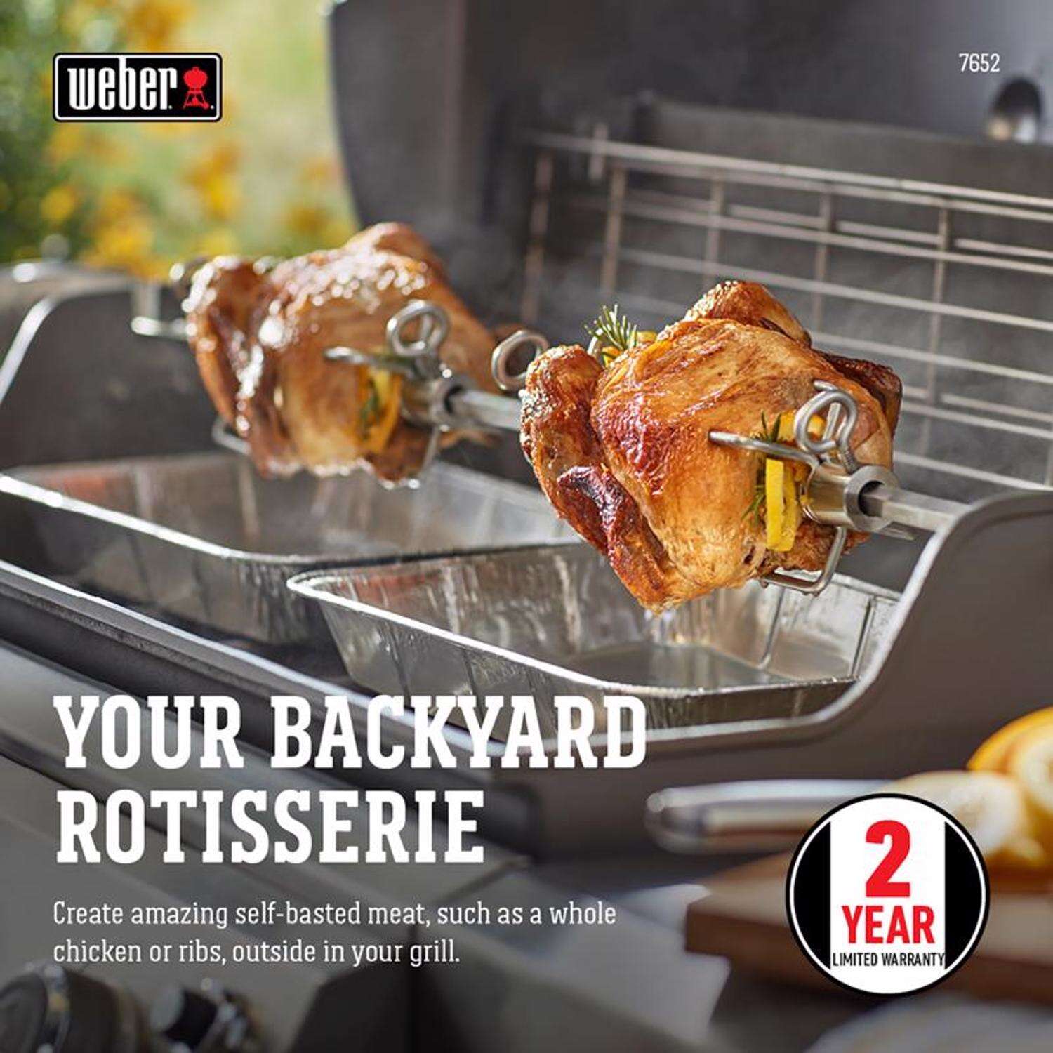 Weber Genesis 400/600 Series Stainless Steel Grill Rotisserie 55.7 in. L X 4.4 in. W 1 pk