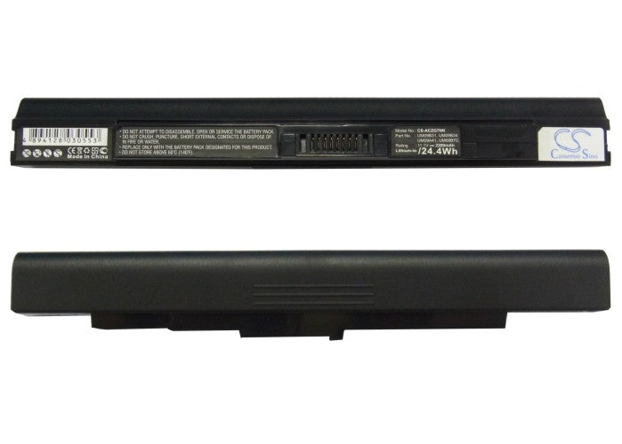 Acer Aspire One 531 Aspire One 751 A Black 2200mAh Replacement Battery BatteryClerkcom Laptop and Notebook