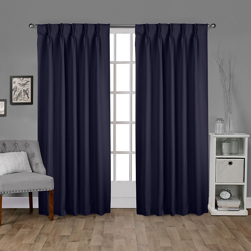 Exclusive Home 2-pack Sateen Twill Woven Blackout Pinch Pleat Window Curtains