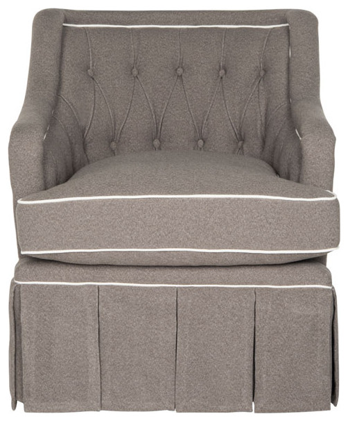 Jack Swivel Club Chair Gray/White   Transitional   Armchairs And Accent Chairs   by V.S.D Furniture  Houzz