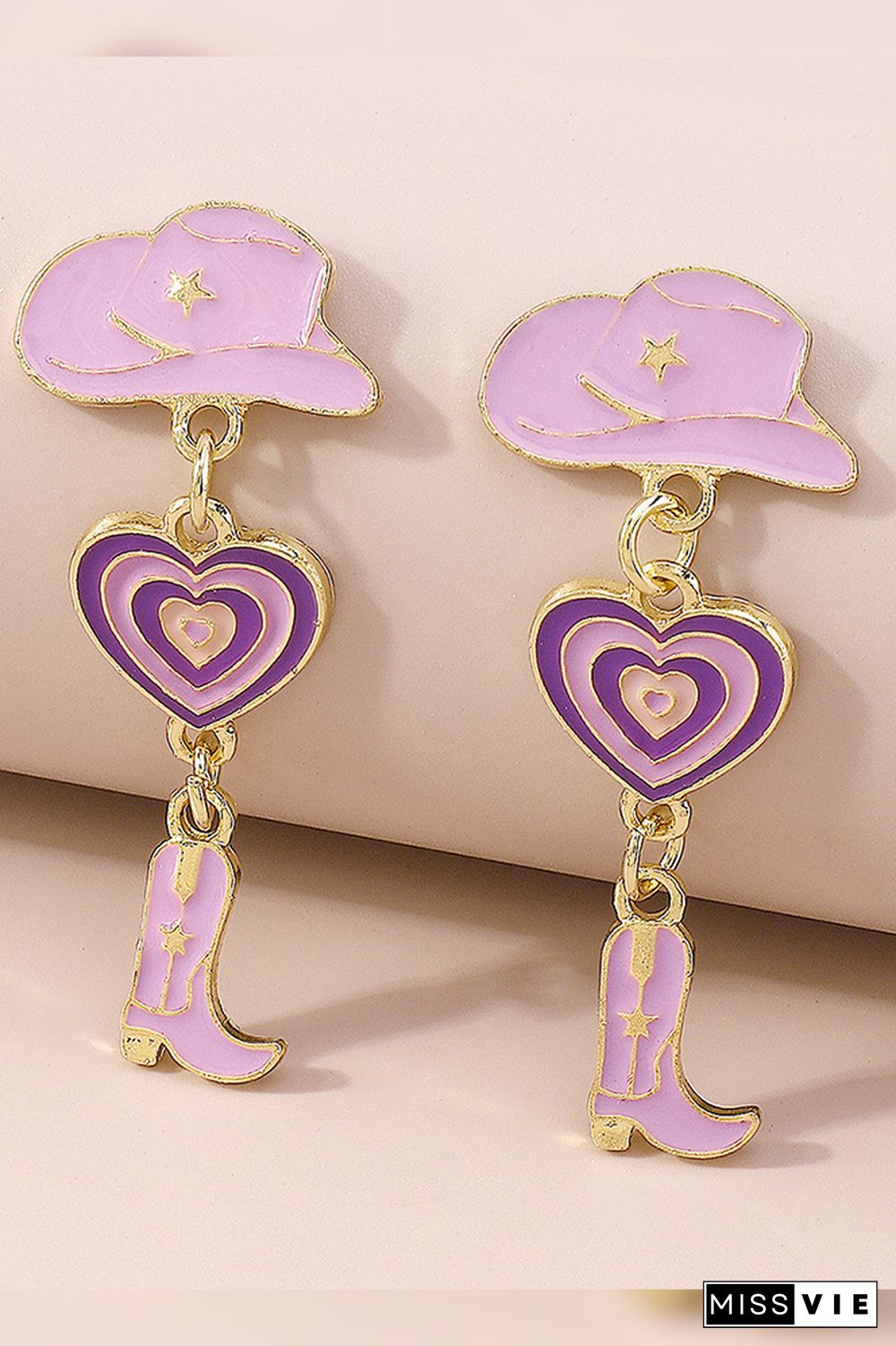 Alloy Heart and Boots Earrings MOQ 5pcs