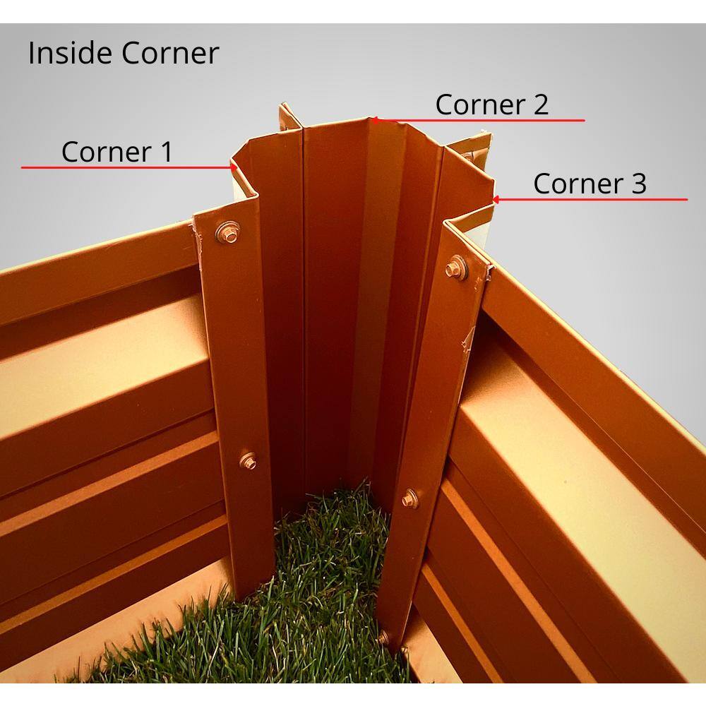 108 inch by 108 inch U Shaped Forest Green Metal Planter Box PTTM9x9x18-FORESTGREEN